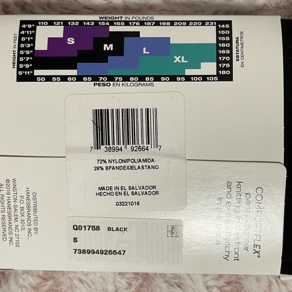 NWT - Black Women's Perfect Tights with ComfortFlex - Hanes Premium - Picture 4 of 4